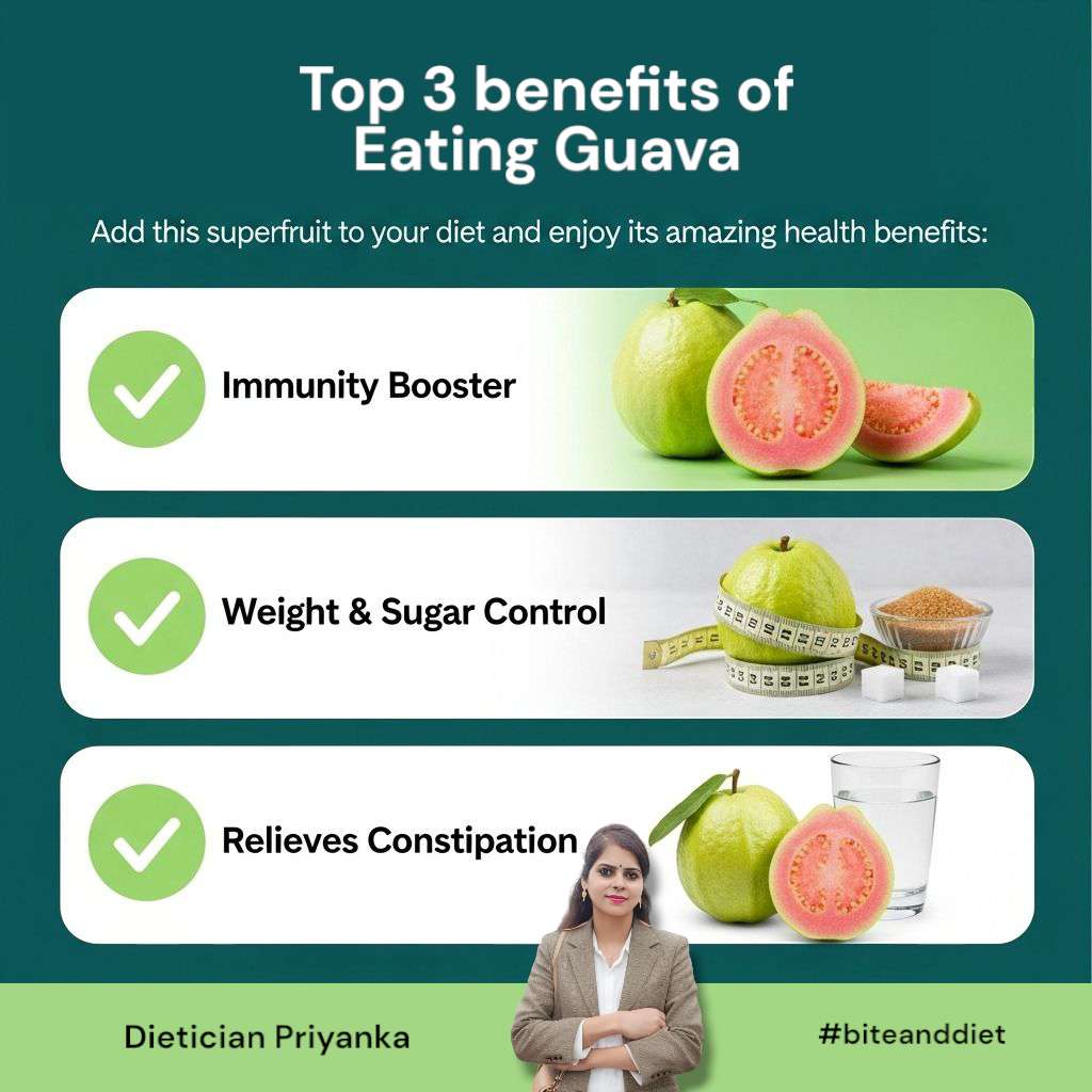  Top 3 Benefits of Eating Guava Add this superfruit to your diet and enjoy its a...